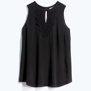 DANIEL RAINN (Pale Sky)  MATERNITY: Black Quin Maternity Keyhole Lace Top: Sz. L